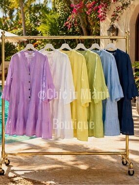 Puro Lino Made in Italy Linen Short Dress